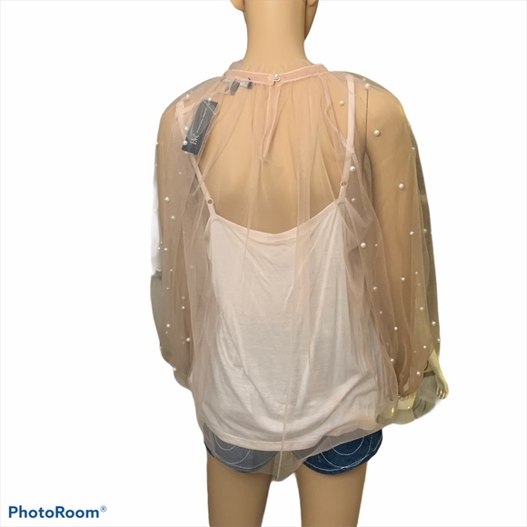 NWT I.N.C pink two layer shirt size L - Picture 4 of 5